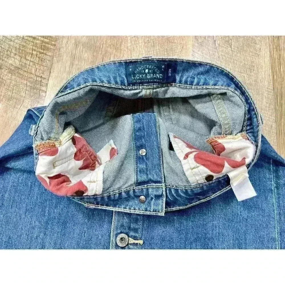 Vtg Lucky Brand 2/26 Denim Button Front Pencil Mini Skirt Blue Jean Medium Wash - Picture 3 of 9